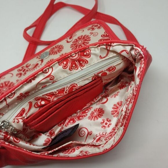 Grace Adele Melon Orange Crossbody Bag. - Picture 10 of 14